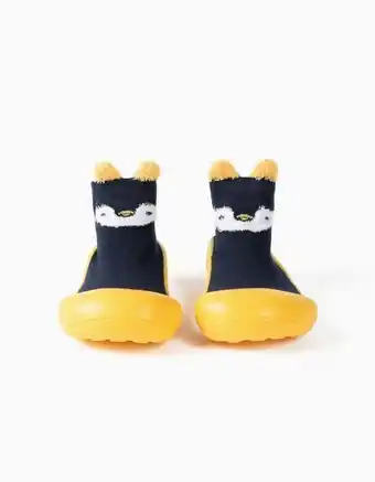 Zippy Meias com sola para bebé 'steppies', azul escuro/amarelo promoção