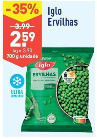 ALDI Ervilhas verdes iglo promoção