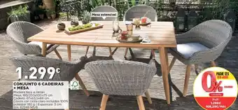 Bricomarché Conjunto 6 Cadeiras + Mesa promoção