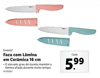 Lidl Faca com Lamina em Ceramica 16cm promoção
