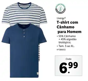 Lidl T-shirt com Canhamo para Homem promoção