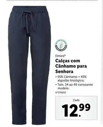 Lidl Calcas com Canhamo para Senhora promoção