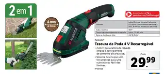 Lidl Tesoura de Poda 4 V Recarregavel promoção