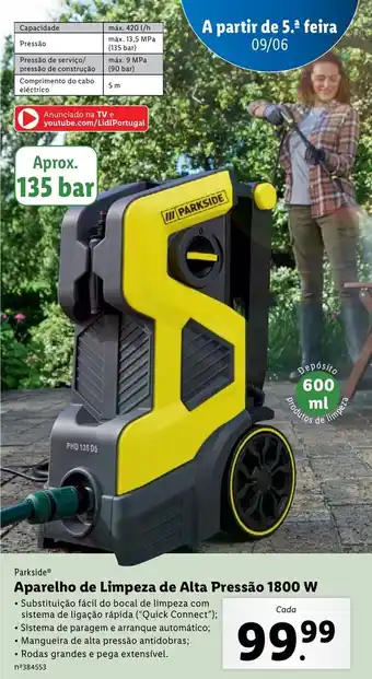 Aparelho de Limpeza de Alta Pressao 1800w