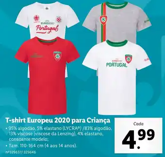 Lidl T-shirt Europeu 2020 para Criança promoção