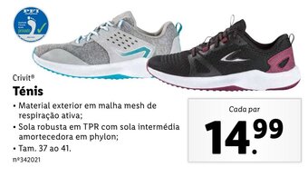 Lidl Crivit Ténis promoção
