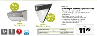 Lidl Livarno Lux Iluminação Solar LED para Parede 20x7,5x10cm promoção