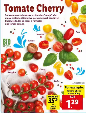 Lidl Tomate Cherry Cacho 500g promoção