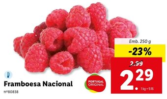Lidl Framboesa Nacional 250g promoção