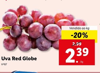 Lidl Uva Red Globe promoção