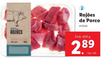 Lidl Rojões de Porco 600g promoção
