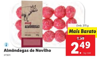 Lidl Almôndegas de Novilho 375g promoção