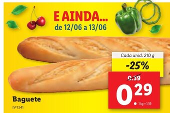 Lidl Baguete 210g promoção