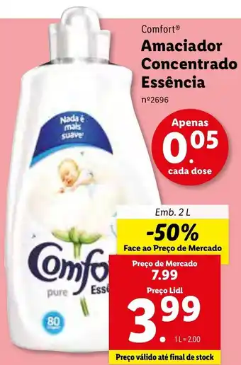 Lidl Comfort Amaciador Concentrado Essência 2L promoção