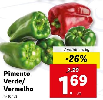 Lidl Pimento Verde/Vermelho promoção