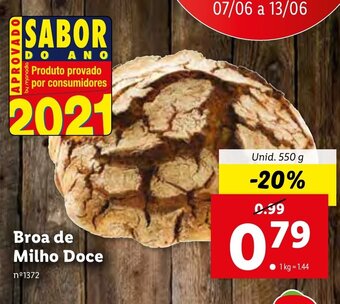 Lidl Broa de Milho Doce 550g promoção