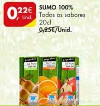 Pingo Doce Sumo 100% 20cl promoção