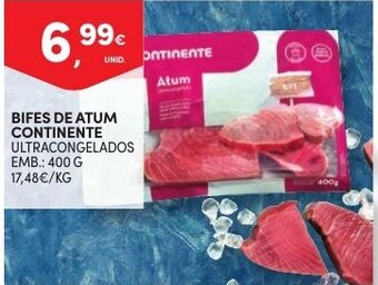 Continente Bifes de Atum Continente 400g promoção
