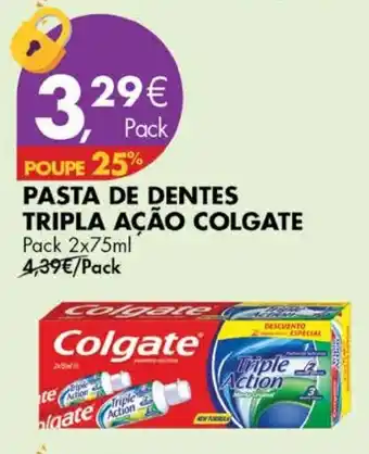 Pingo Doce Pasta de Dentes Tripla Acao Colgate 2 x 75ml promoção