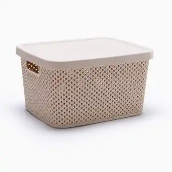 Caixa diamond com tampa bege 7l