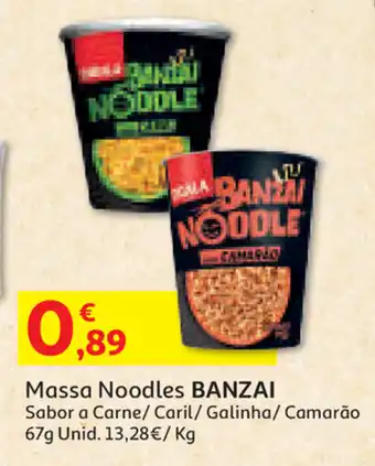 Auchan Massa Noodles Banzai 67g promoção