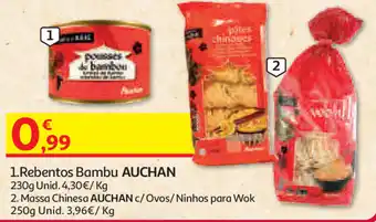 Rebentos Bambu Auchan 230g Unid/Massa Chinesa Auchan 250g