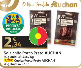 Auchan Sasichão Porco Preto Auchan 70g/Cupita Porco Preto Auchan 70g promoção