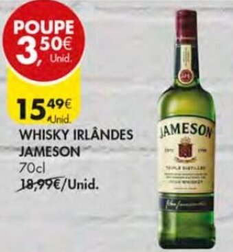 Pingo Doce Whisky Irlândes Jameson 70cl promoção