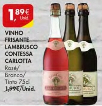 Pingo Doce Vinho Frisante Lambrusco Contessa Carlotta 75cl promoção