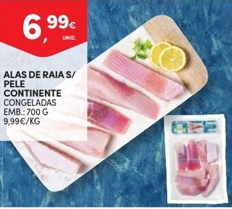 Continente Alas de Raia s/ Pele Continente 700g promoção