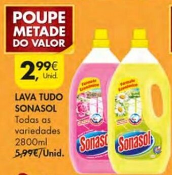 Pingo Doce Lava Tudo Sonasol 2800ml promoção