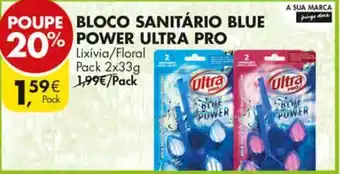 Pingo Doce Bloco Sanitário Blue Power Ultra Pro Pack 2x33g promoção