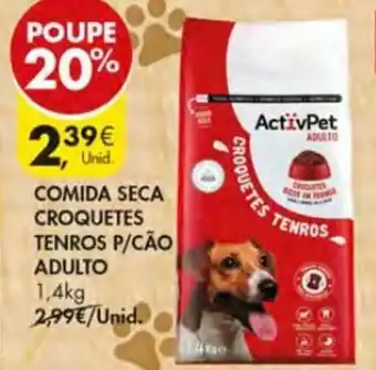 Pingo Doce Comida Seca Croquetes Tenros P/Cão Adulto 1,4kg promoção
