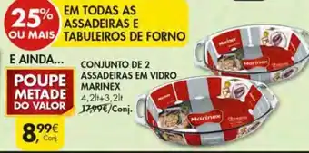 Pingo Doce Conjunto de 2 Assadeiras Em Vidro Marinex promoção