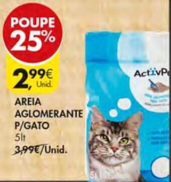 Pingo Doce Areia Aglomerante P/Gato 5lt promoção