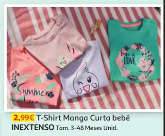 T-Shirt Manga Curta Bebé Inextenso 3-48 Meses