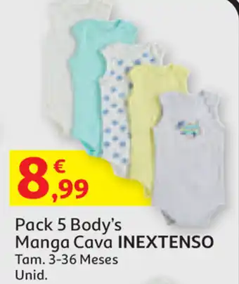 Auchan Pack 5 Body's Manga Cava Inextenso 3-36 Meses promoção