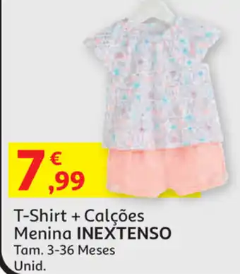 Auchan T-Shirt + Calções Menina Inextenso 3-36 Meses promoção