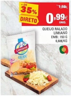 Continente Queijo Ralado Limiano 150g promoção