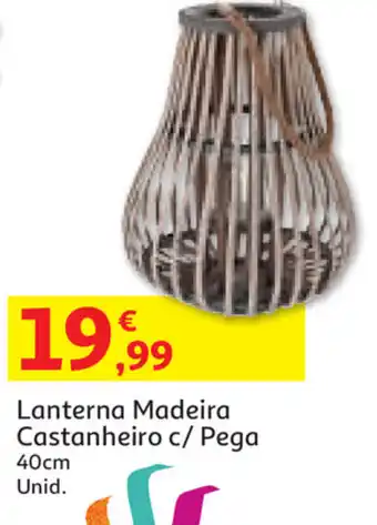 Auchan Lanterna Madeira Castanheiro c/Pega 40cm promoção