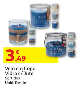 Auchan Vela em Copo Vidro c/ Juta promoção