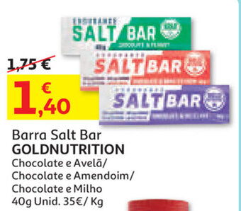 Auchan Barra Salt Bar Goldnutrition 40g promoção