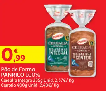 Auchan Pão de Forma Panrico 100% 385g promoção