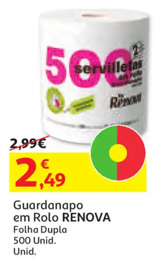 Auchan Guardanapo em Rolo Renova 500 Unid promoção