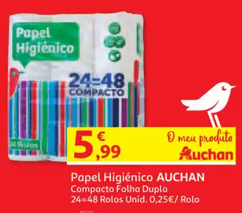 Auchan Papel Higiénico Auchan 24=48 Rolos Unid promoção