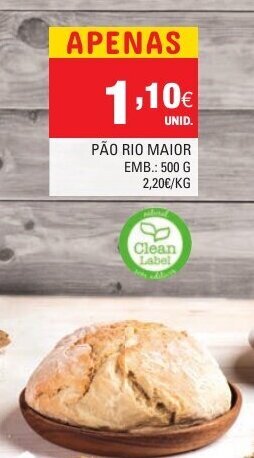Continente Pão Rio Maior 500g promoção