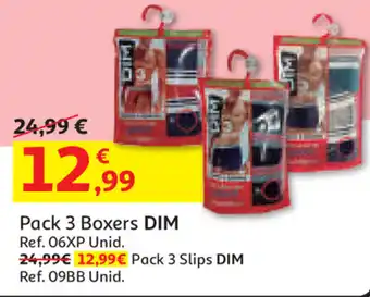 Auchan Boxers DIM Pack 3 06XP Unid promoção