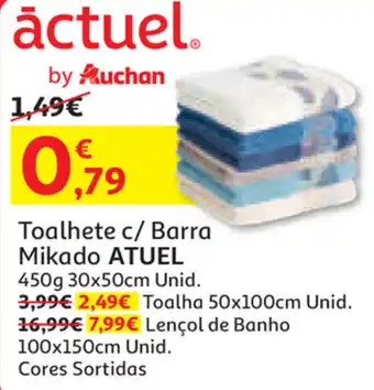 Auchan Toalhete c/ Barra Mikado Atuel 450g 30x50cm promoção