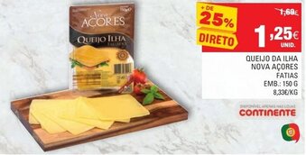 Continente Queijo da Ilha Nova Açores Fatias 150g promoção
