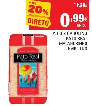 Continente Arroz Carolino Pato Real Malandrinho 1kg promoção